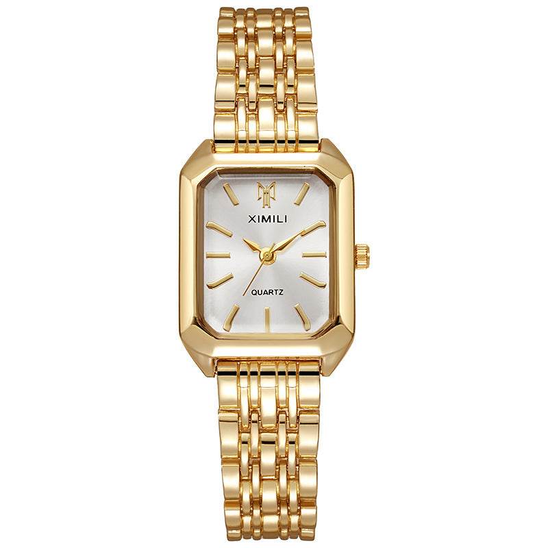 Trendy Square Women's Gold Watch - Modern Minimalist Design